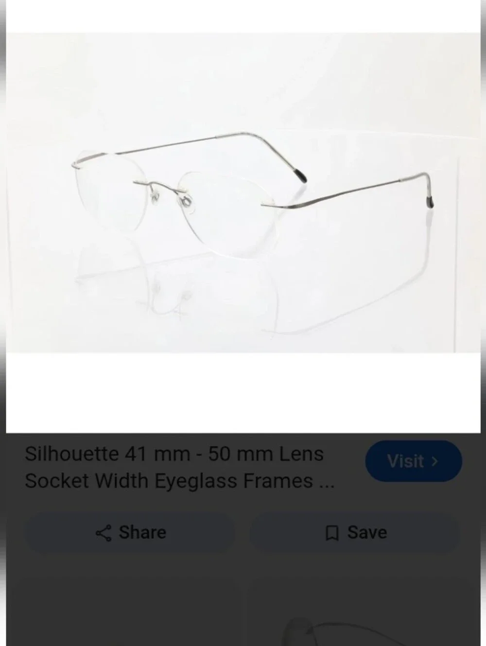 🌁 VINTAGE: SILHOUETTE; M7395 /10 V6050 TITANIUM SILVER RIMLESS GLASS FRAMES